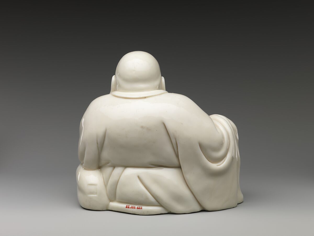 Buddhist monk Budai, Porcelain with ivory glaze (Dehua ware), China