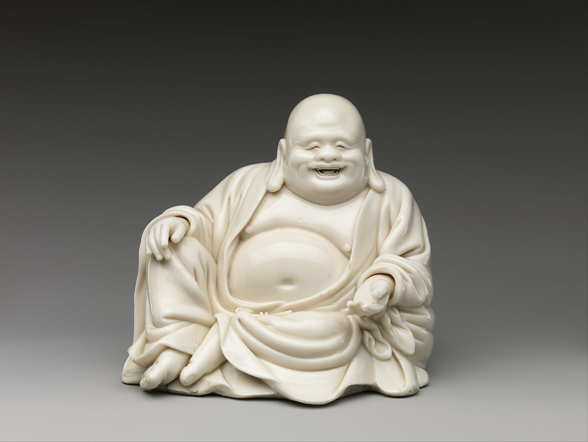 Buddhist monk Budai, Porcelain with ivory glaze (Dehua ware), China 