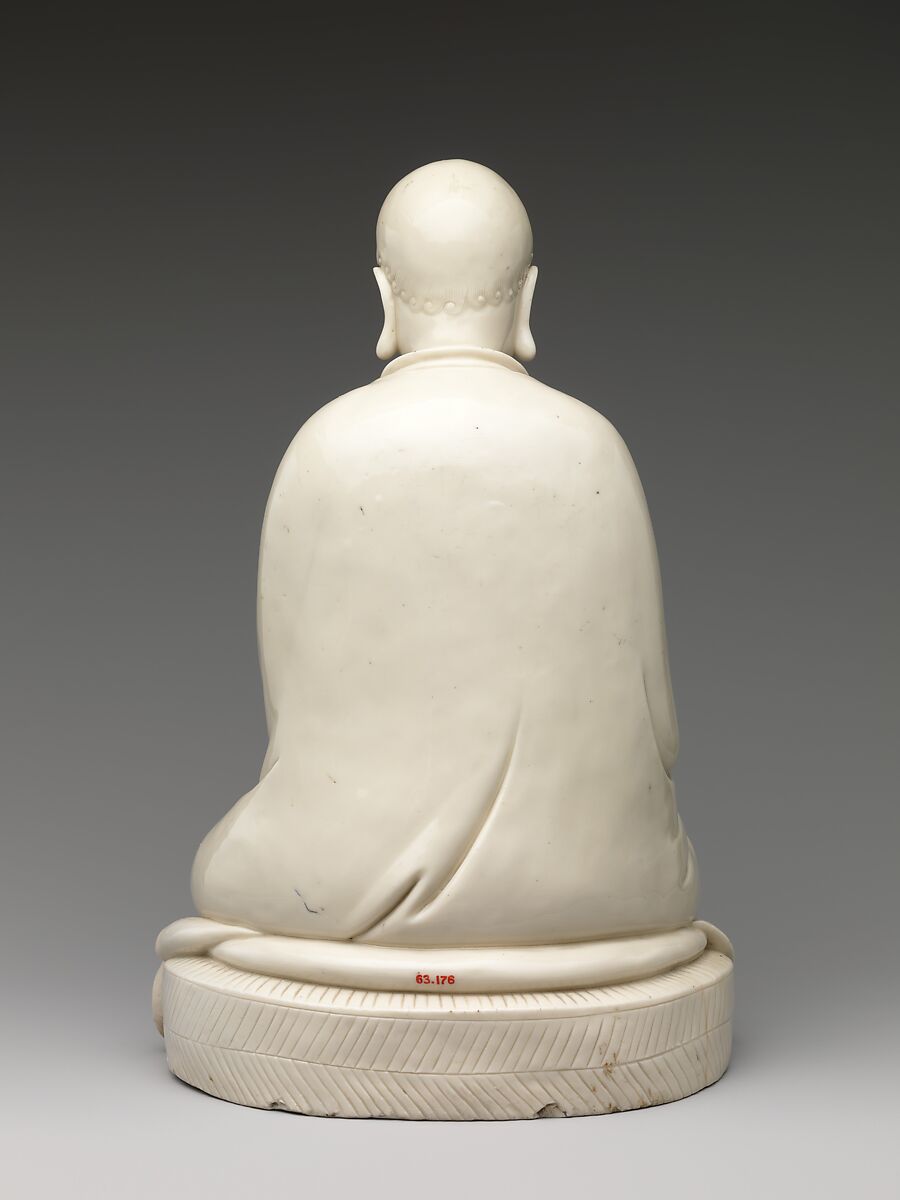 Bodhidharma in meditation, White porcelain with transparent glaze (Dehua ware), China