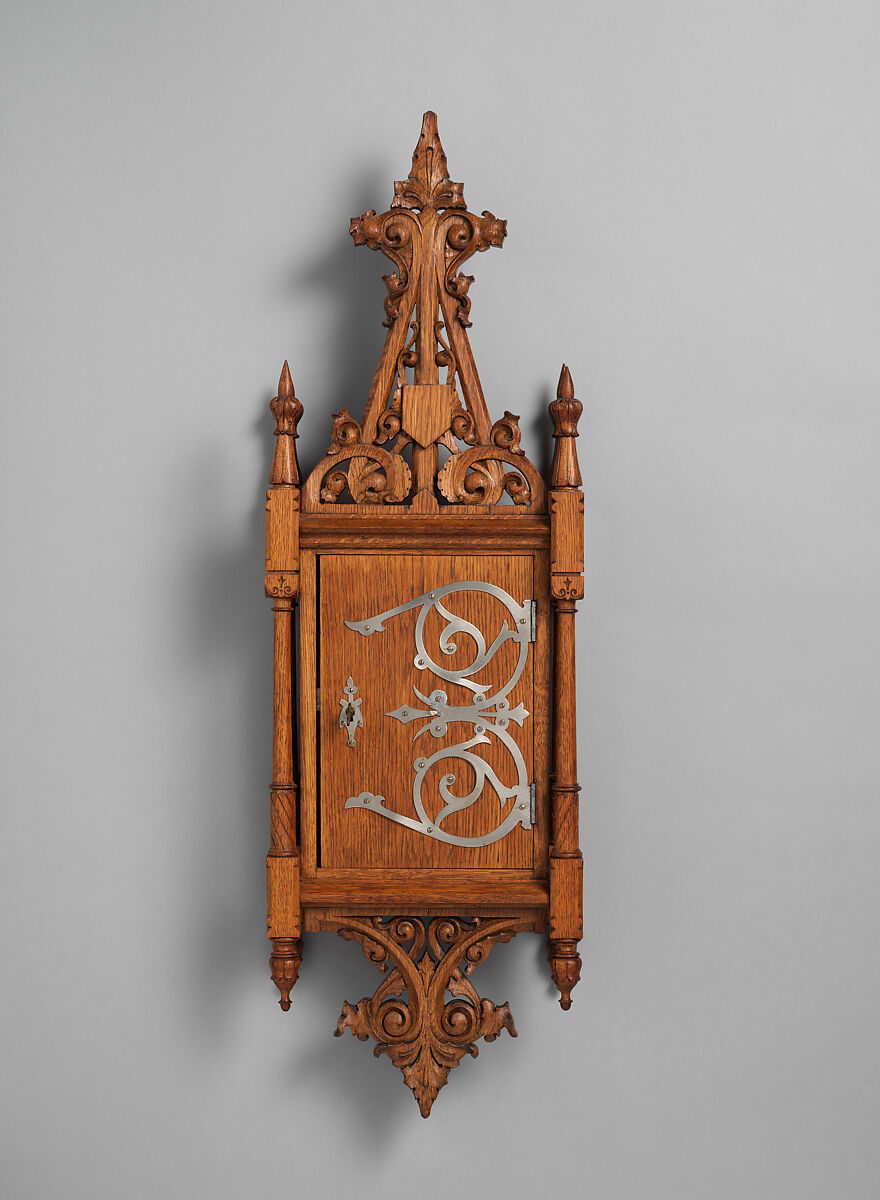Hanging Key Cabinet, Kimbel and Cabus (American, New York, 1863–1882), Oak, American 
