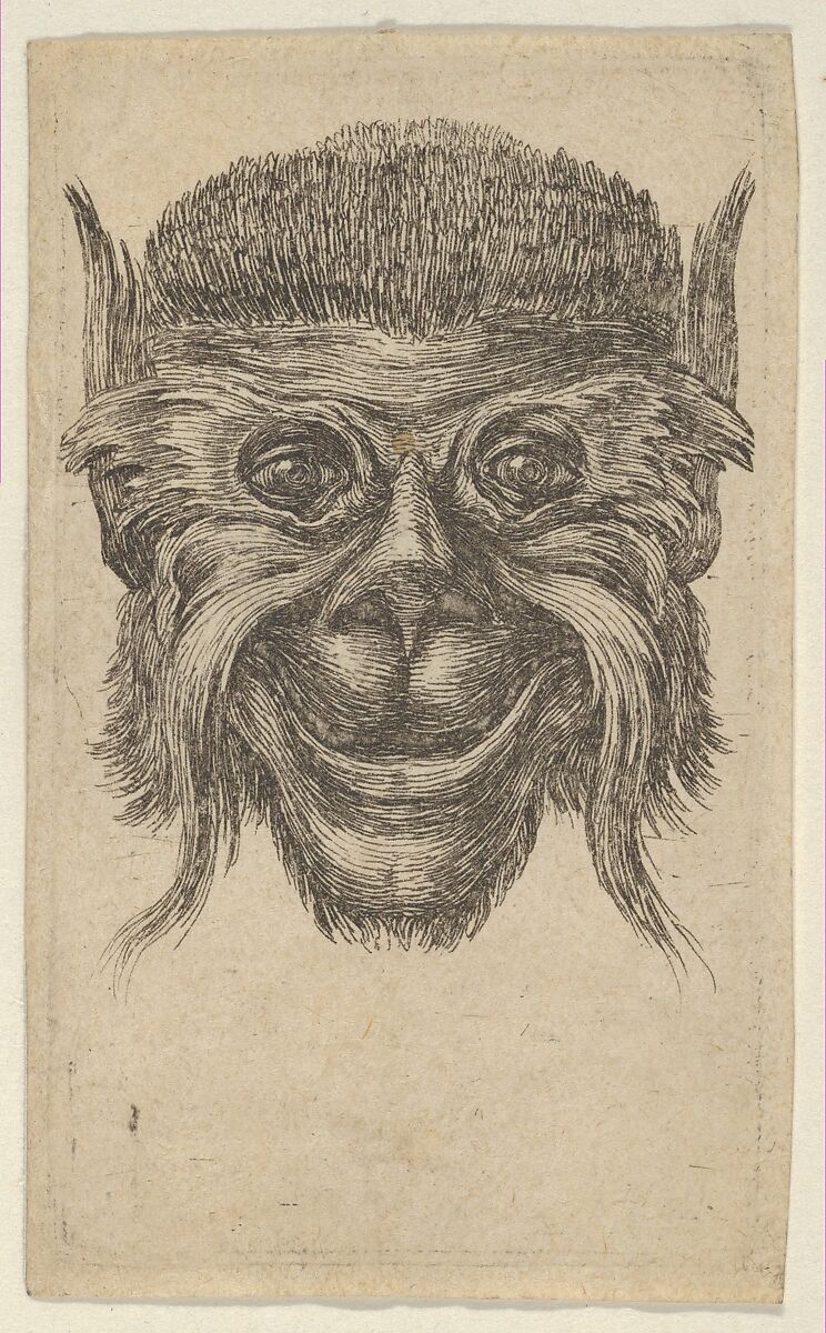 Monkey Mask, from "Divers Masques", François Chauveau (French, Paris 1613–1676 Paris), Etching 
