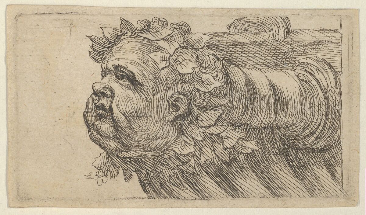Head of a Child on the Bow of a Ship, from "Divers Masques", François Chauveau (French, Paris 1613–1676 Paris), Etching 