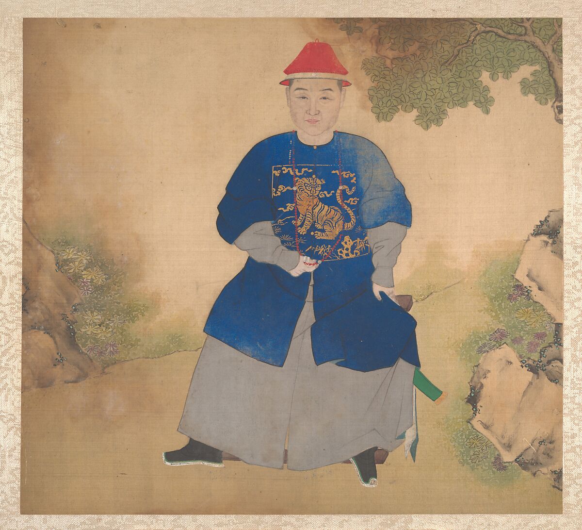 Portraits of members of a family, Unidentified artist, Album of nineteen leaves; ink and color on silk, China