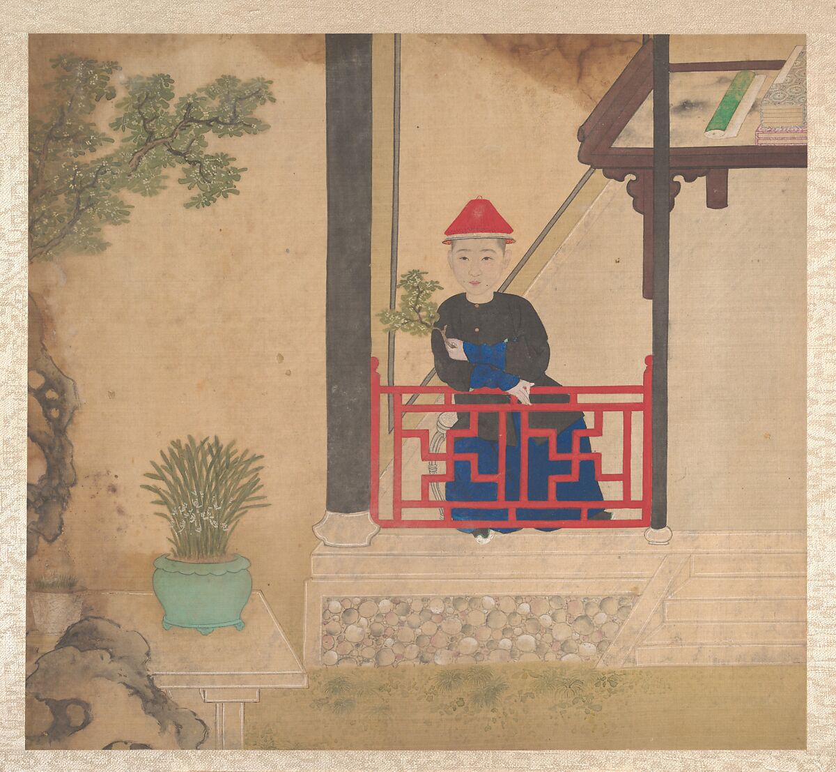 Portraits of members of a family, Unidentified artist, Album of nineteen leaves; ink and color on silk, China