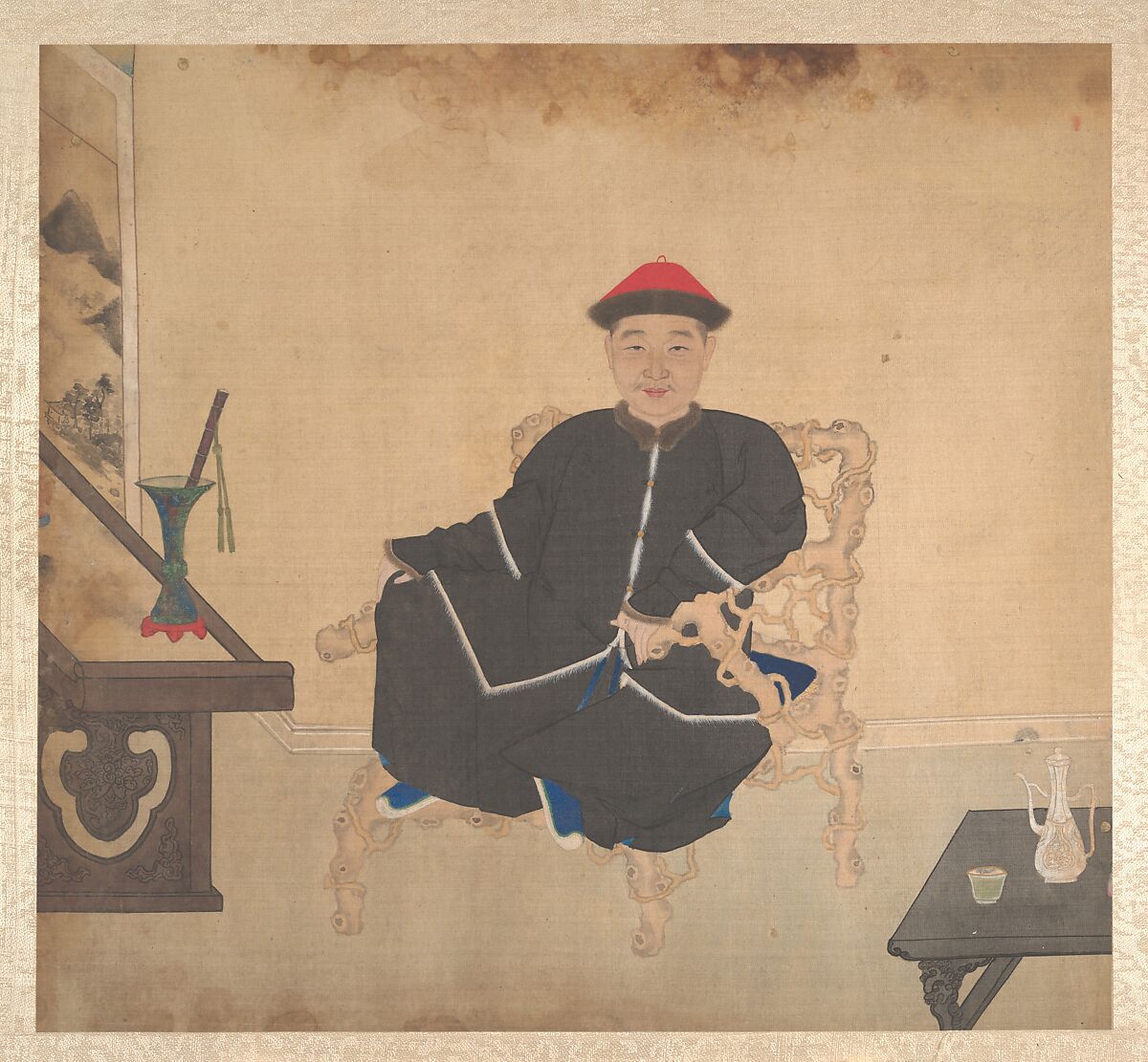 Portraits of members of a family, Unidentified artist, Album of nineteen leaves; ink and color on silk, China