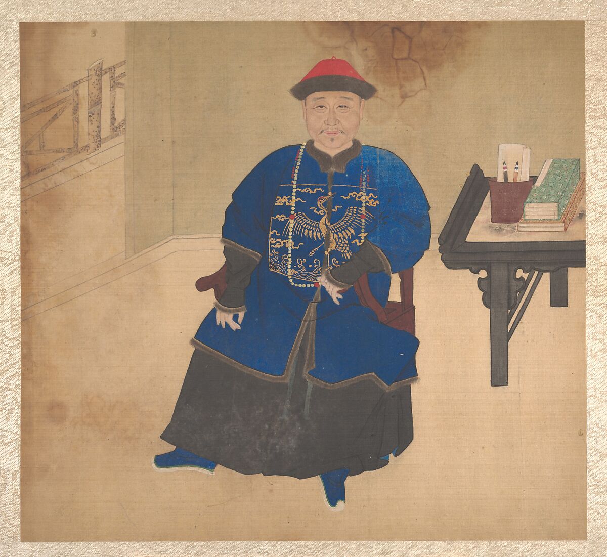 Portraits of members of a family, Unidentified artist, Album of nineteen leaves; ink and color on silk, China