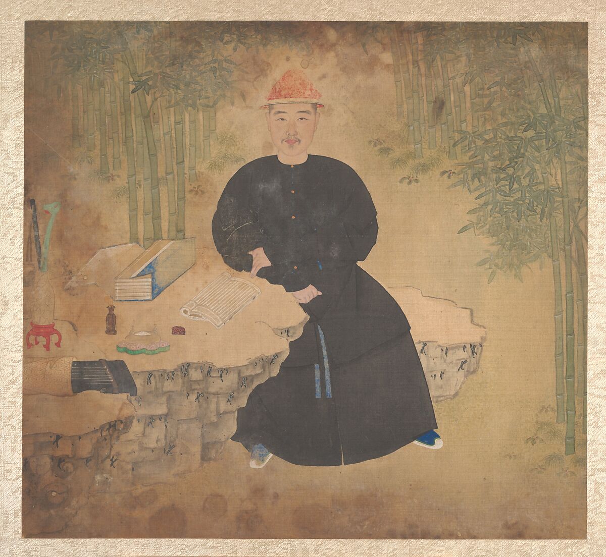 Portraits of members of a family, Unidentified artist, Album of nineteen leaves; ink and color on silk, China