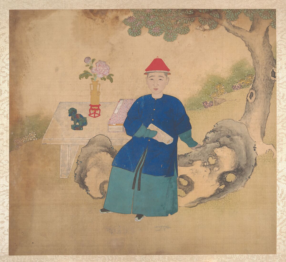 Portraits of members of a family, Unidentified artist, Album of nineteen leaves; ink and color on silk, China