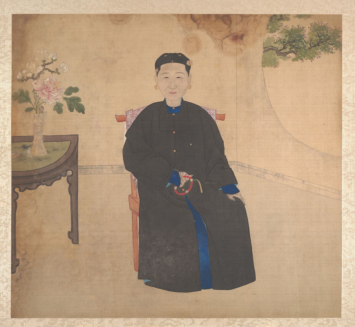 Portraits of members of a family, Unidentified artist, Album of nineteen leaves; ink and color on silk, China