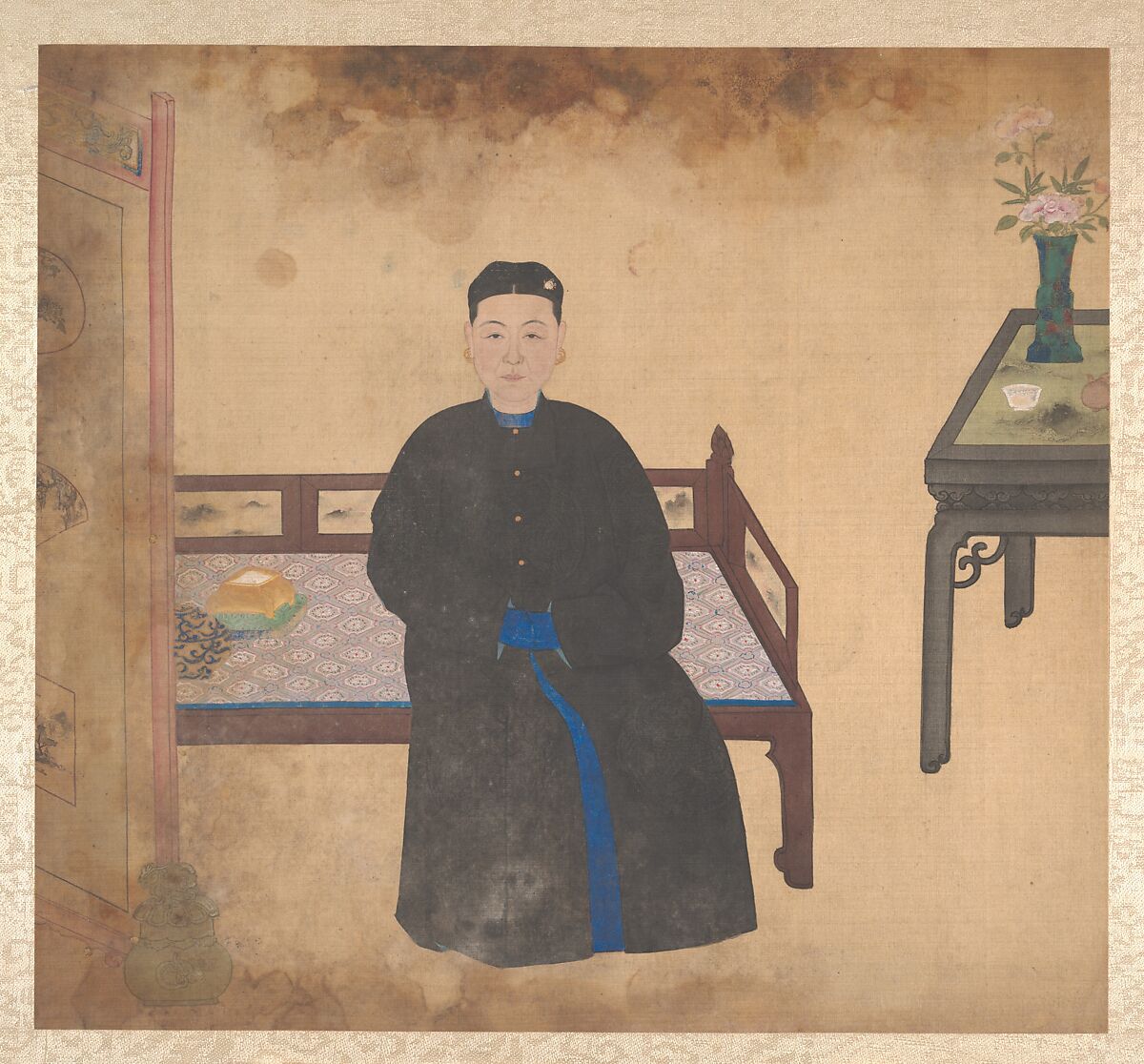 Portraits of members of a family, Unidentified artist, Album of nineteen leaves; ink and color on silk, China