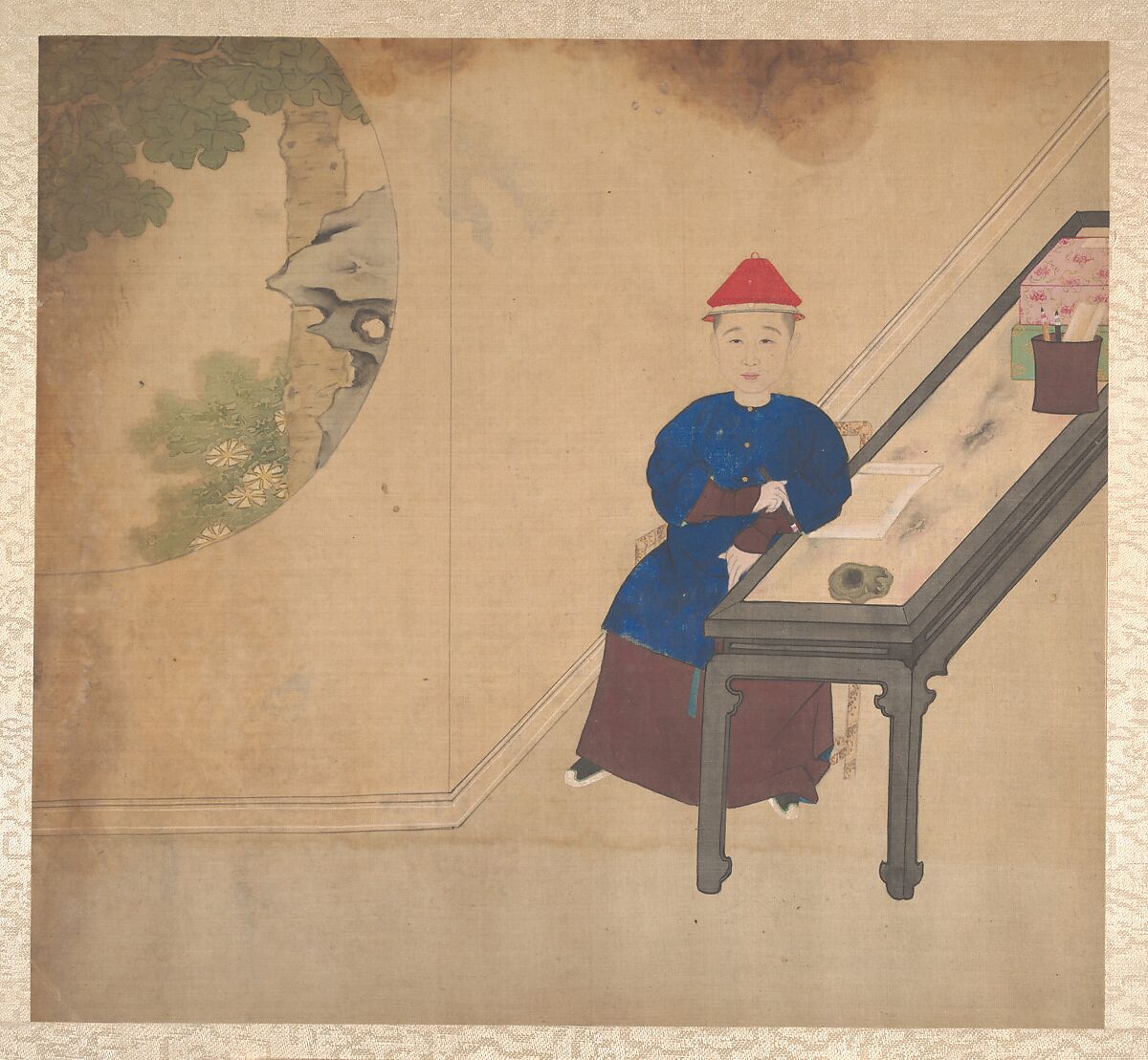 Portraits of members of a family, Unidentified artist, Album of nineteen leaves; ink and color on silk, China