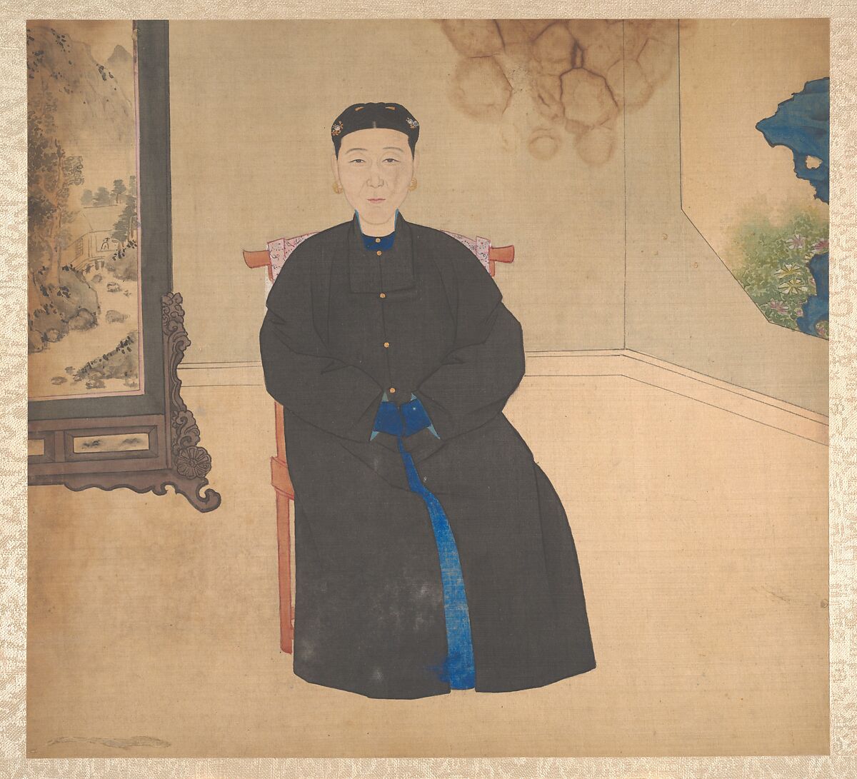 Portraits of members of a family, Unidentified artist, Album of nineteen leaves; ink and color on silk, China