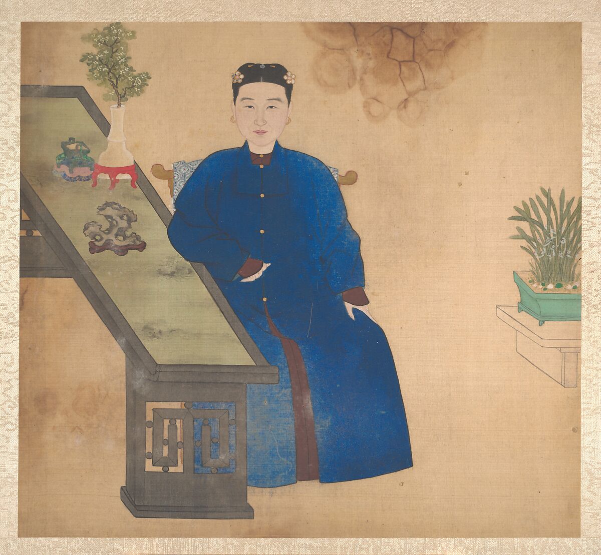 Portraits of members of a family, Unidentified artist, Album of nineteen leaves; ink and color on silk, China