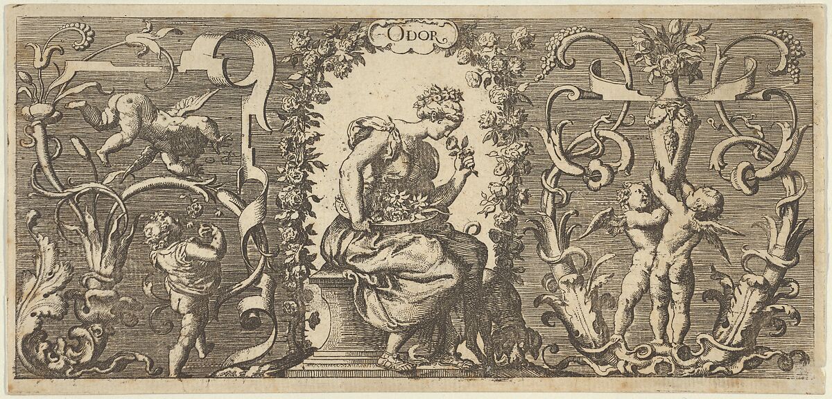 Smell (Odor), from "Quinque Sensuum", Franz Cleyn (German, Rostock 1582–1658 London), Engraving 