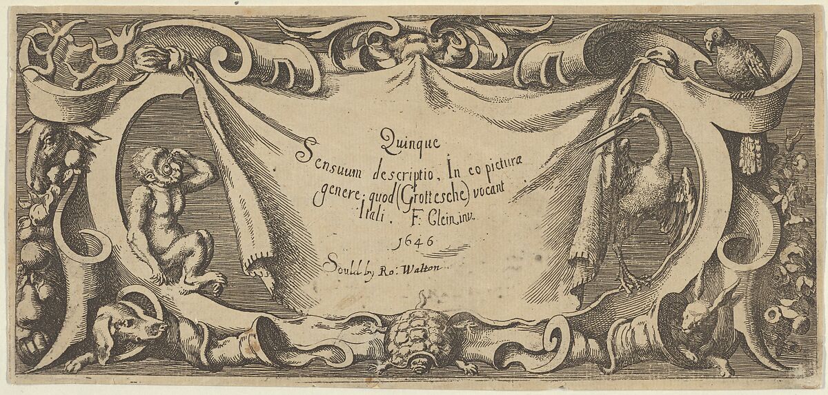 Title Plate, from "Quinque Sensuum", Franz Cleyn (German, Rostock 1582–1658 London), Engraving 