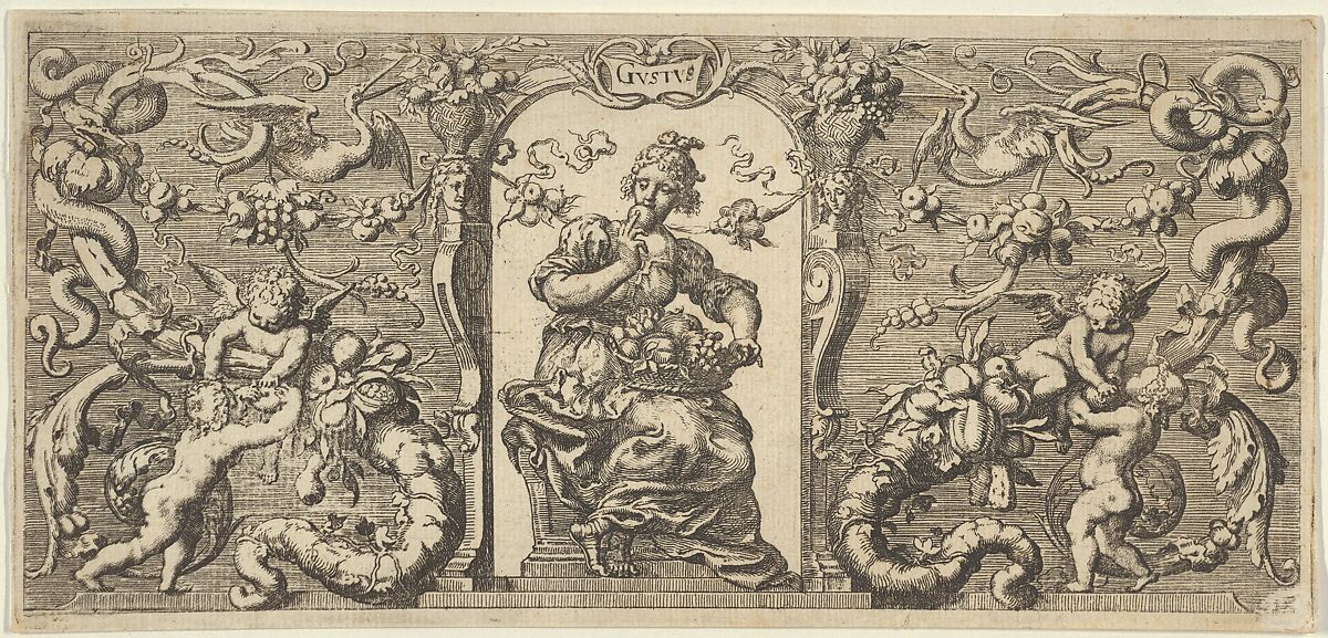 Taste (Gustus), from "Quinque Sensuum", Franz Cleyn (German, Rostock 1582–1658 London), Engraving 