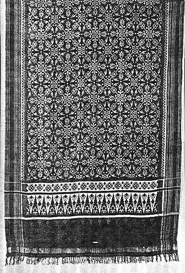 Patolu sari, Silk, wrapped metal yarns, India (Gujerat) 