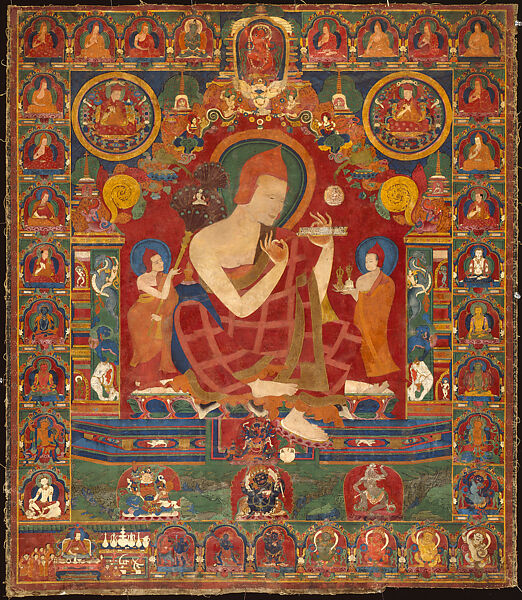 Portrait of Atisha (?), Distemper on cloth, Central Tibet 