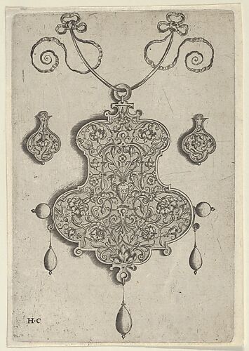 Design for the Verso of a Pendant with a Vase at Center