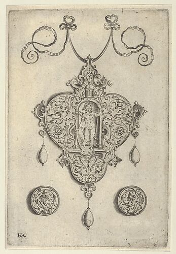 Pendant Design with Mars Standing in a Niche