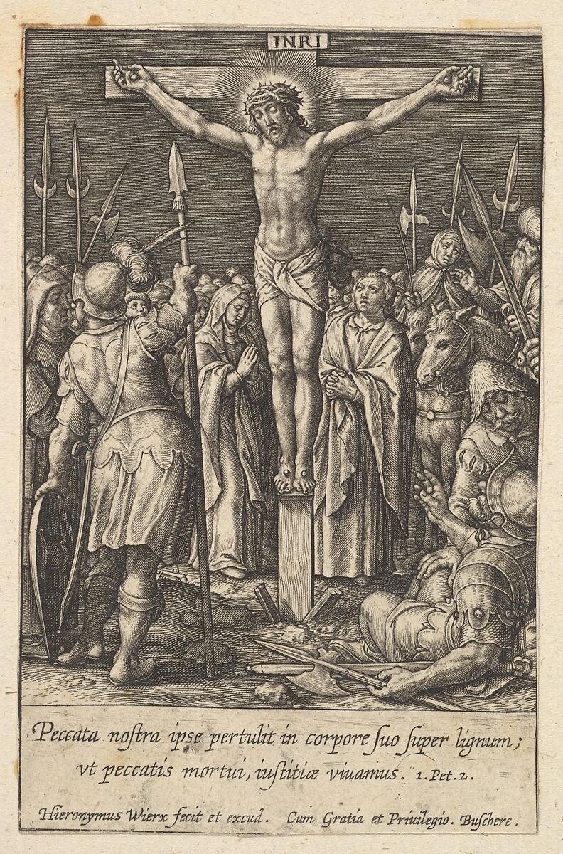 Christ Crucified, Hieronymus (Jerome) Wierix (Netherlandish, ca. 1553–1619 Antwerp), Engraving; second state of two 