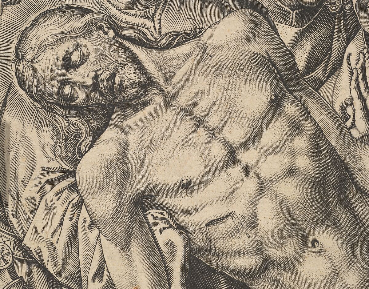 Bearing the Body of Christ, Hieronymus (Jerome) Wierix (Netherlandish, ca. 1553–1619 Antwerp), Engraving; first state of two