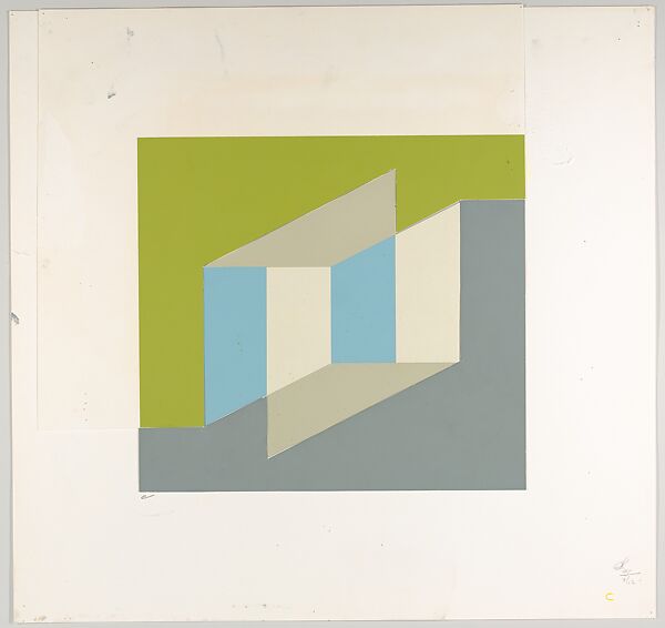 Untitled (for Never Before), Josef Albers (American (born Germany), Bottrop 1888–1976 New Haven, Connecticut), Silkscreen with collage maquette 