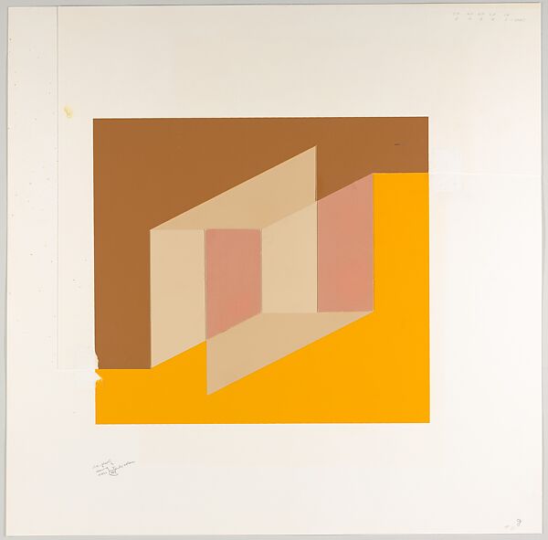 Untitled (for Never Before), Josef Albers (American (born Germany), Bottrop 1888–1976 New Haven, Connecticut), Silkscreen with collage maquette 