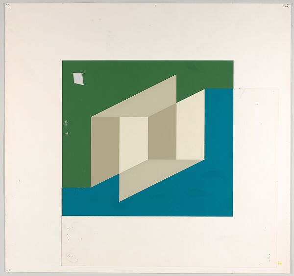 Untitled (for Never Before), Josef Albers (American (born Germany), Bottrop 1888–1976 New Haven, Connecticut), Silkscreen with collage maquette 