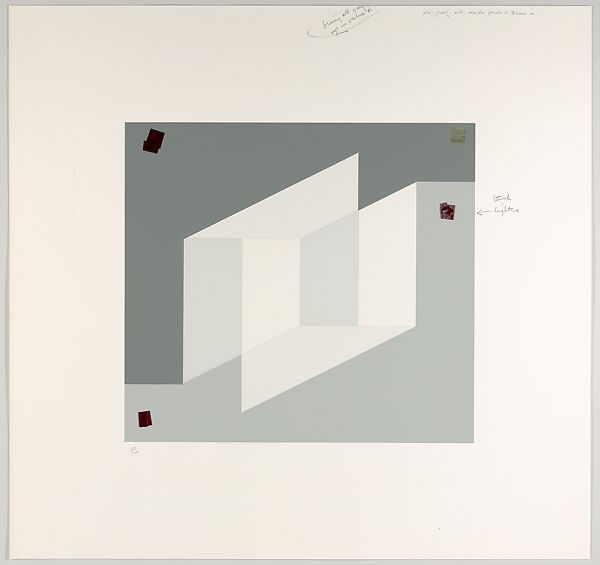 Untitled (for Never Before), Josef Albers (American (born Germany), Bottrop 1888–1976 New Haven, Connecticut), Silkscreen with collage maquette 