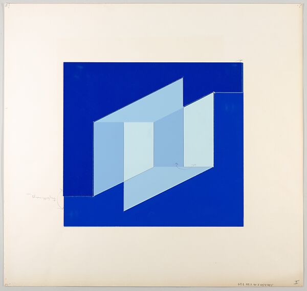 Untitled (for Never Before), Josef Albers (American (born Germany), Bottrop 1888–1976 New Haven, Connecticut), Silkscreen with collage maquette 