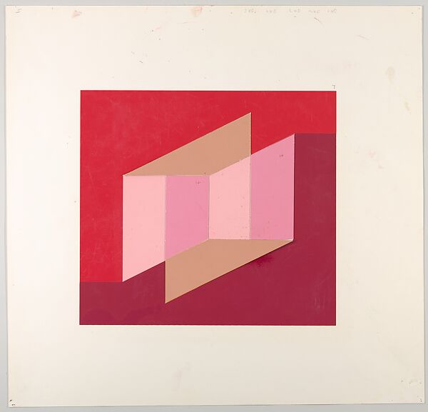 Untitled (for Never Before), Josef Albers (American (born Germany), Bottrop 1888–1976 New Haven, Connecticut), Silkscreen with collage maquette 