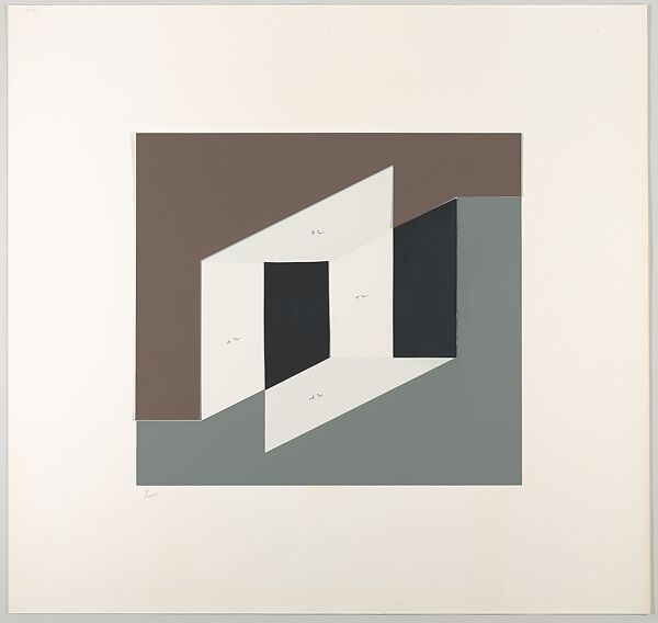 Untitled (for Never Before), Josef Albers (American (born Germany), Bottrop 1888–1976 New Haven, Connecticut), Silkscreen with collage maquette 