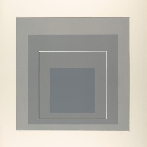 White Line Squares II (Series I), Josef Albers (American (born Germany), Bottrop 1888–1976 New Haven, Connecticut), Aluminum plate lithograph 