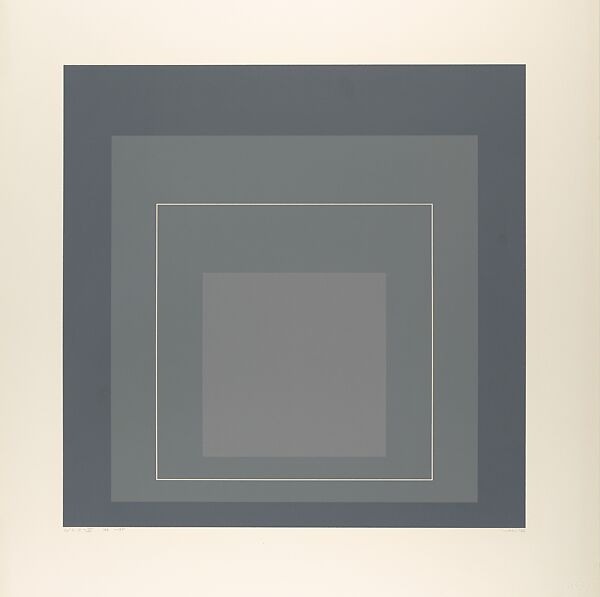 White Line Squares V (Series I), Josef Albers (American (born Germany), Bottrop 1888–1976 New Haven, Connecticut), Aluminum plate lithograph 