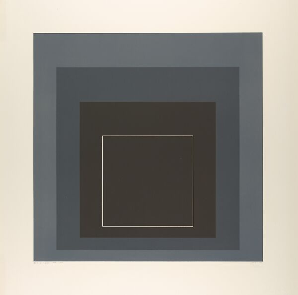 White Line Squares VIII (Series I), Josef Albers (American (born Germany), Bottrop 1888–1976 New Haven, Connecticut), Aluminum plate lithograph 