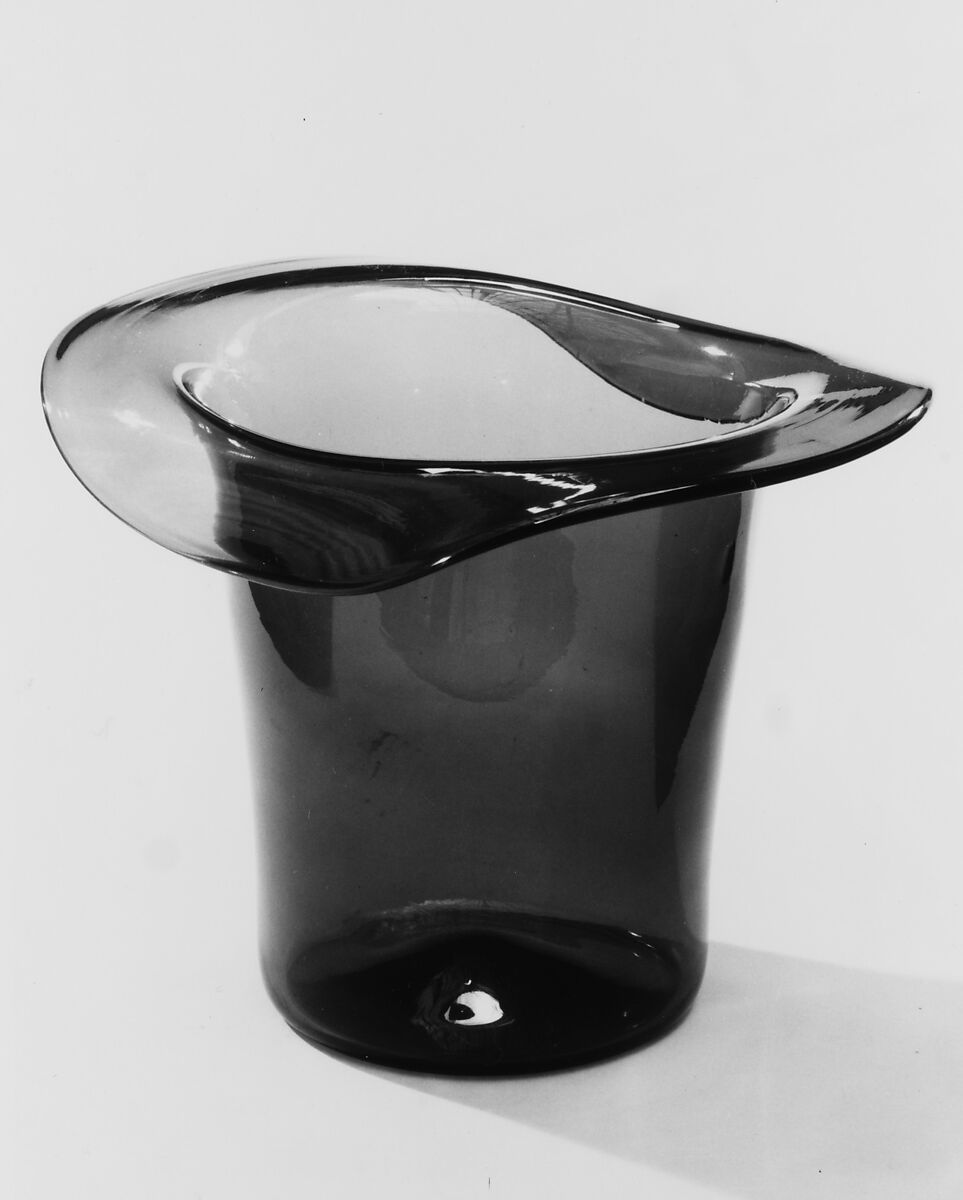 Hat, Dorflinger Glass Works (1865–1881), Free-blown green glass, American 