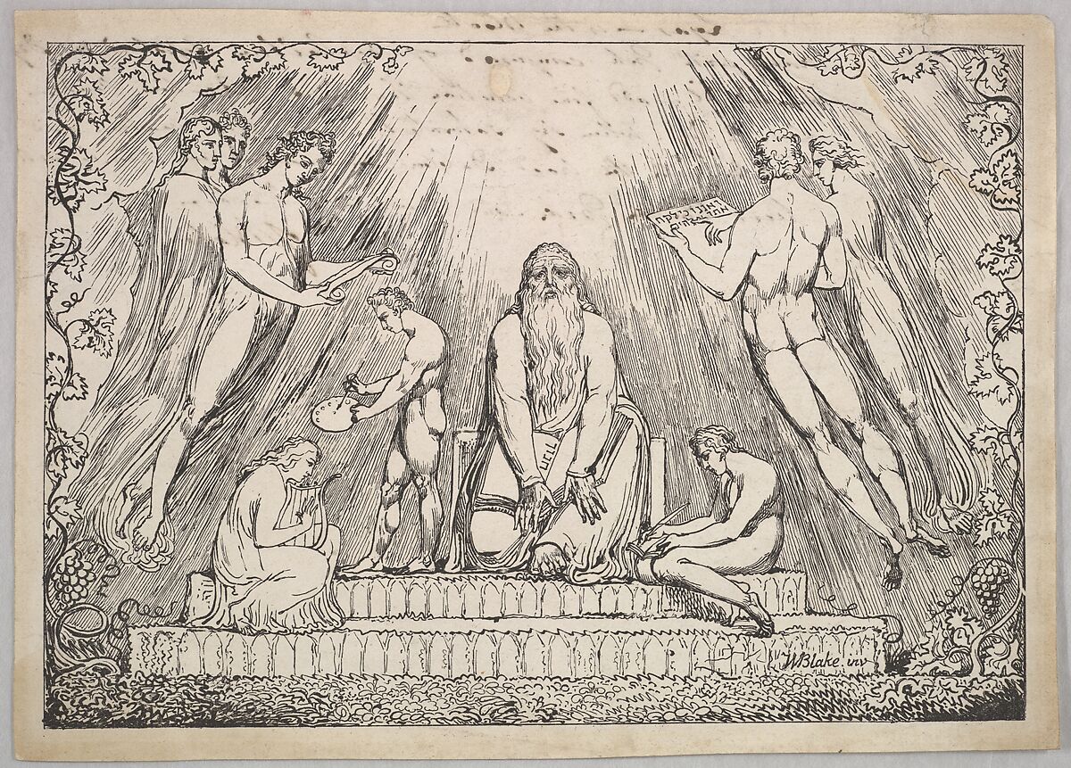 Enoch, William Blake (British, London 1757–1827 London), Modified lithograph printed in relief from a stone; one state 