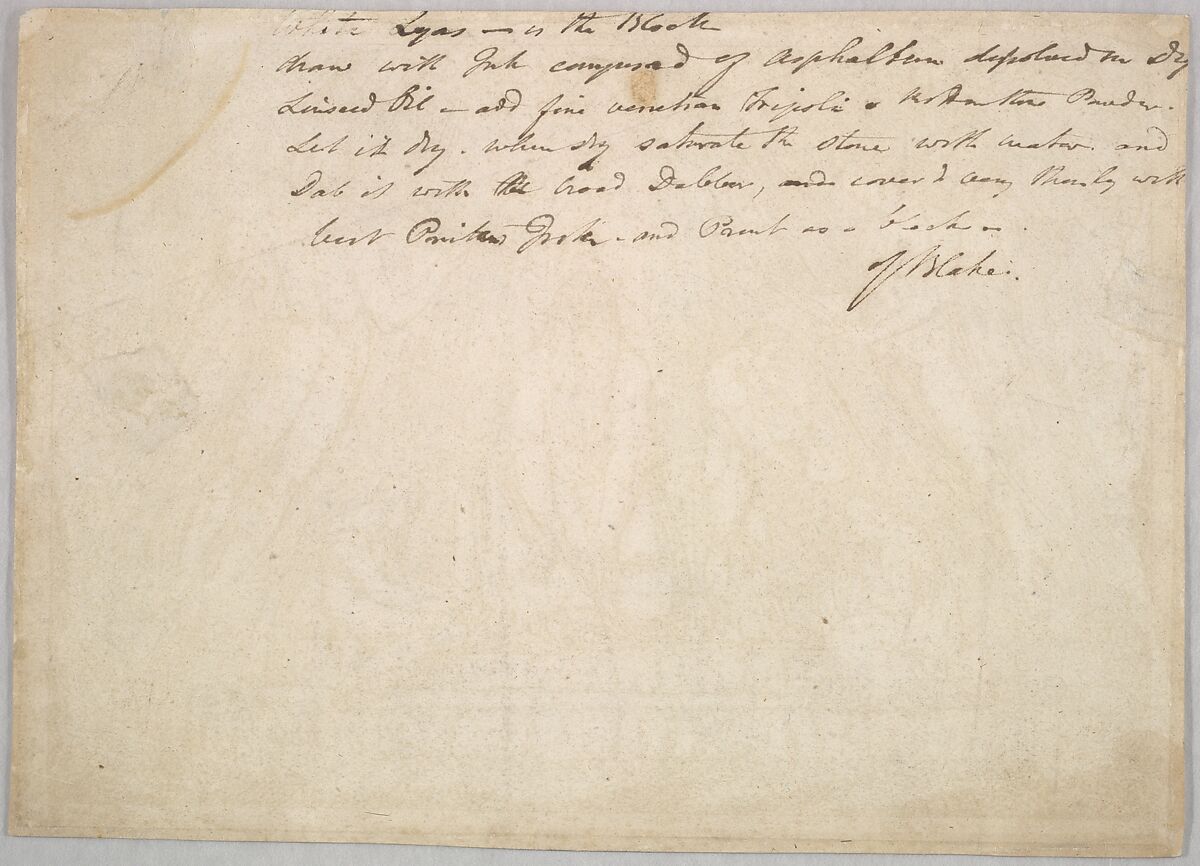 Enoch, William Blake (British, London 1757–1827 London), Modified lithograph printed in relief from a stone; one state