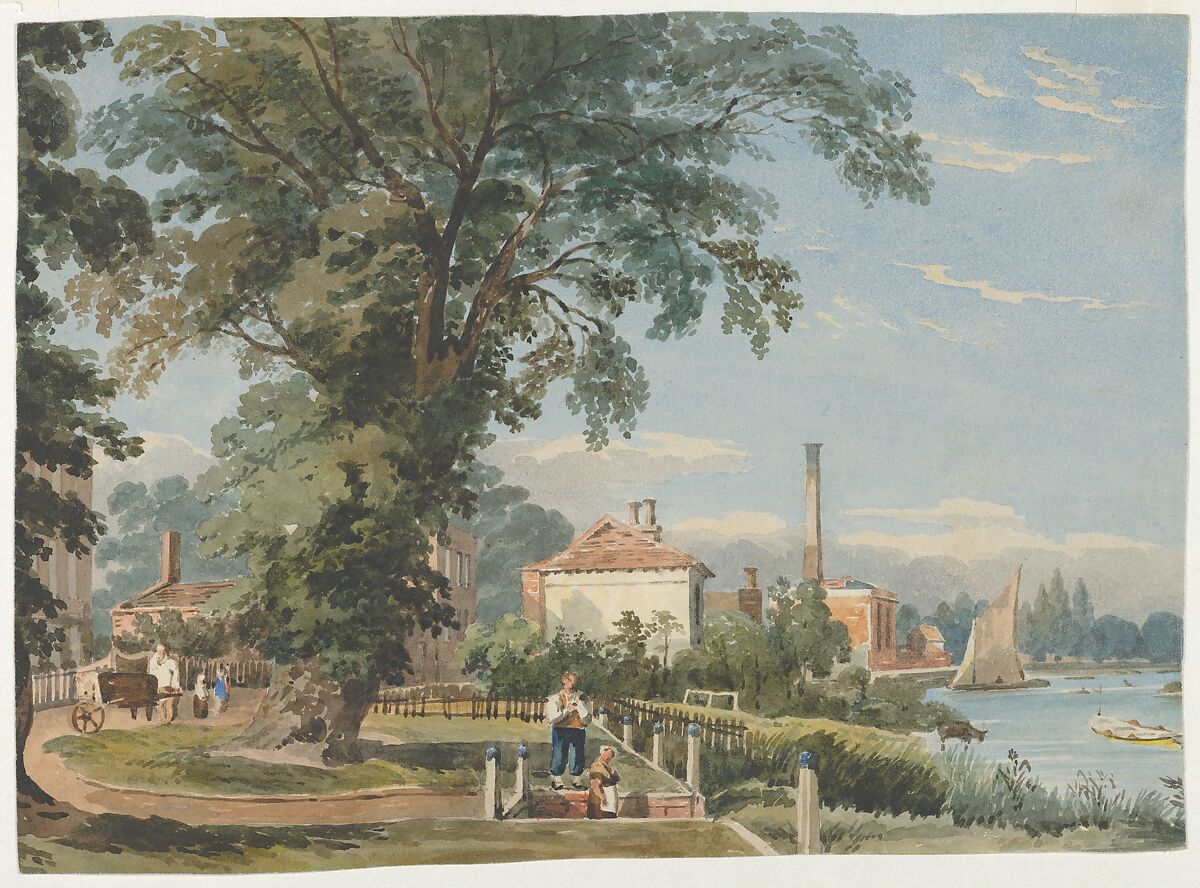 On the Thames at Hammersmith, John Varley (British, London 1778–1842 London), Watercolor and graphite 