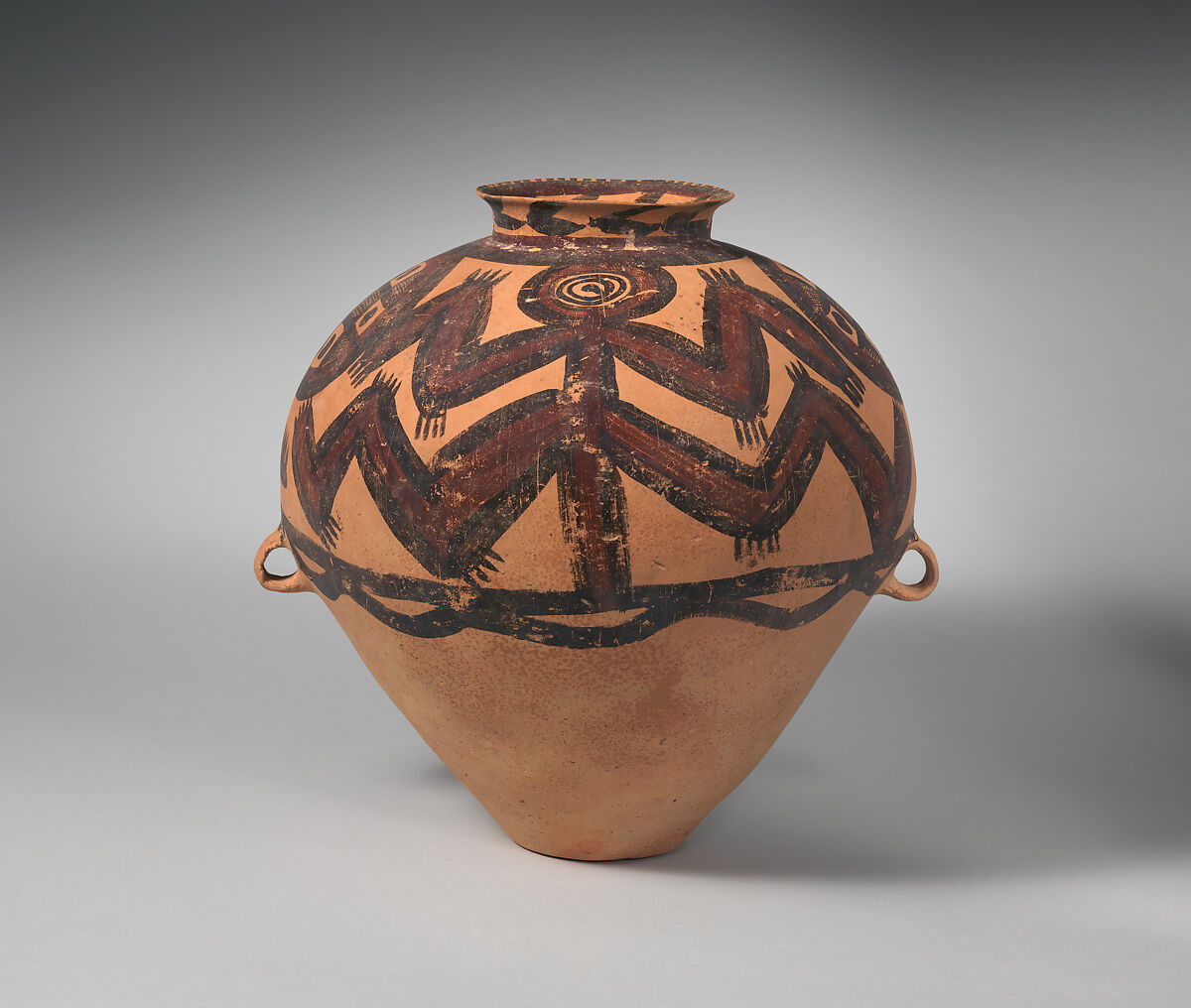 Jar with Painted Decoration of  "Frog" Pattern, Earthenware with painted decoration, China 