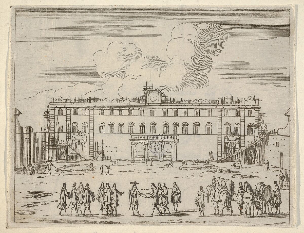 Francesco I d'Este Builds the Palazzo di Sassuolo, from "L'Idea di un Principe ed Eroe Cristiano in Francesco I d'Este, di Modena e Reggio Duca VIII [...]", Bartolomeo Fenice (Fénis), Etching 