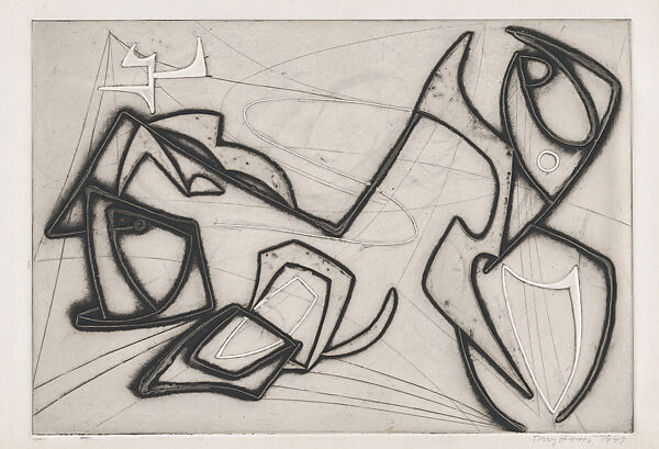 Untitled, Terry Haass (French, born Cesky Tesin, Czech Republic, 1923), Engraving, deep intaglio cuts, and soldered additions 