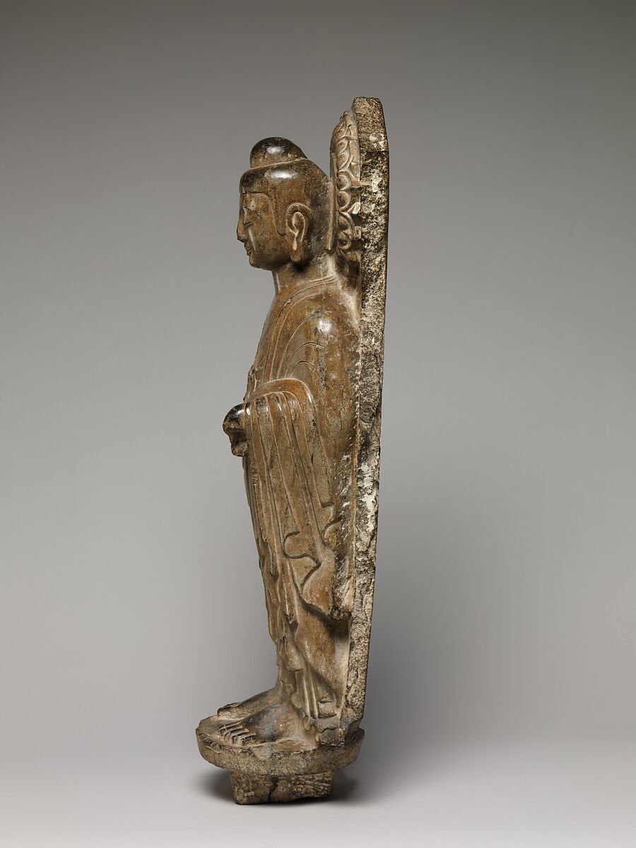 Buddha, Limestone with traces of pigment, China