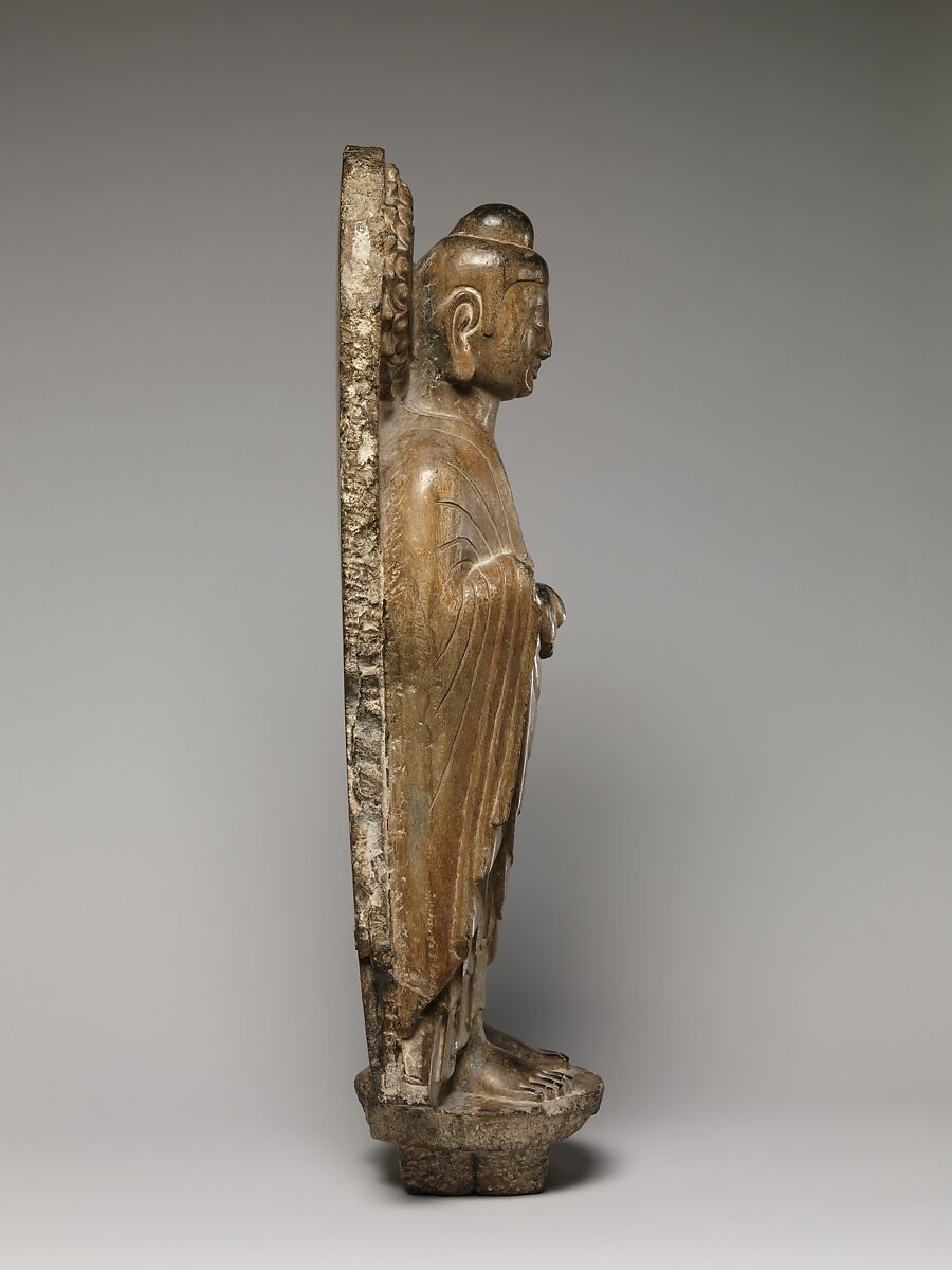 Buddha, Limestone with traces of pigment, China