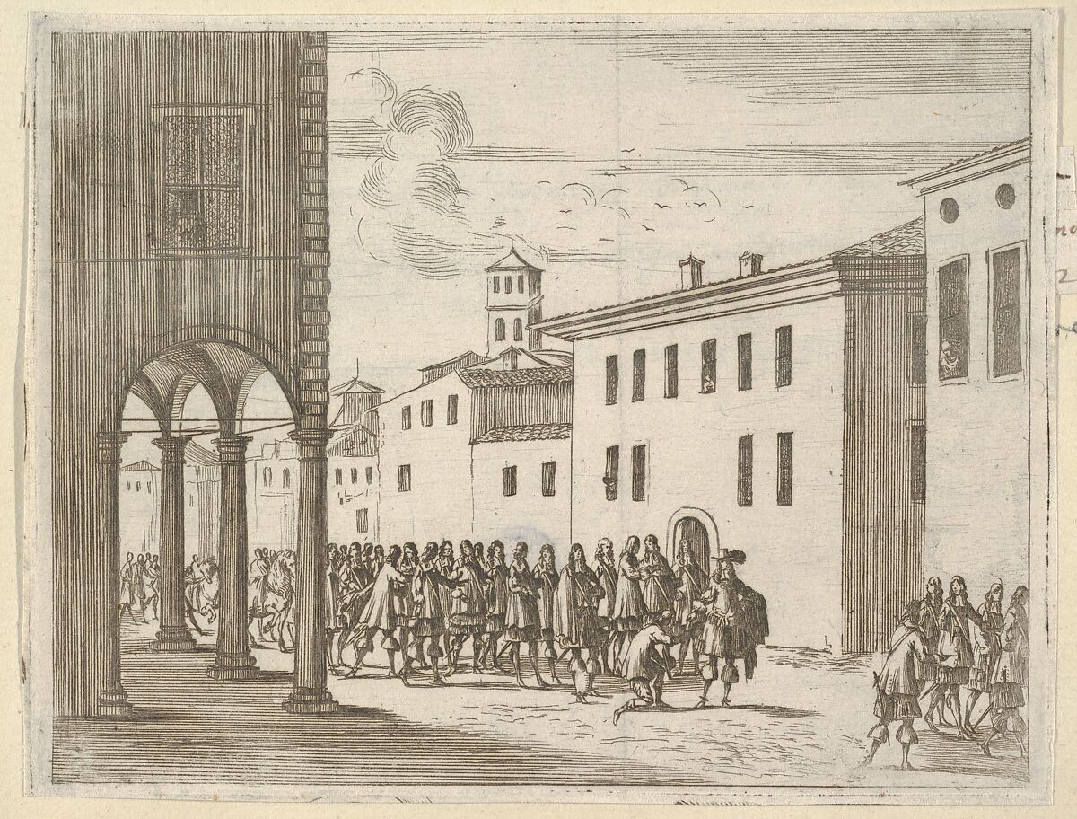 Francesco I d'Este Receiving the Affection of the People, from "L'Idea di un Principe ed Eroe Cristiano in Francesco I d'Este, di Modena e Reggio Duca VIII [...]", Bartolomeo Fenice (Fénis), Etching 