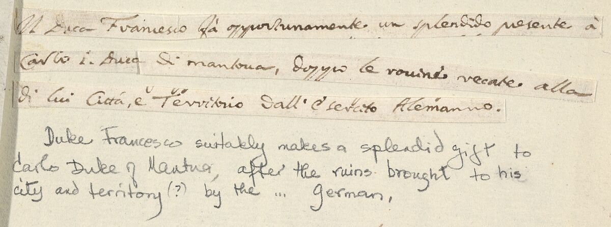 Francesco I d'Este Aids the Duke of Mantua After his Territories were Devastated by the German Armies, from "L'Idea di un Principe ed Eroe Cristiano in Francesco I d'Este, di Modena e Reggio Duca VIII [...]", Bartolomeo Fenice (Fénis), Etching