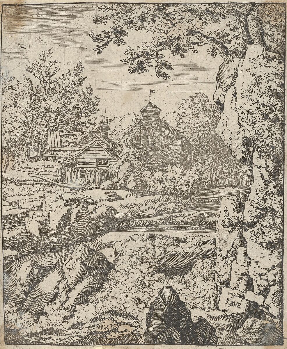The Waterfall, Allart van Everdingen (Dutch, Alkmaar 1621–1675 Amsterdam), Engraving; third state of three 