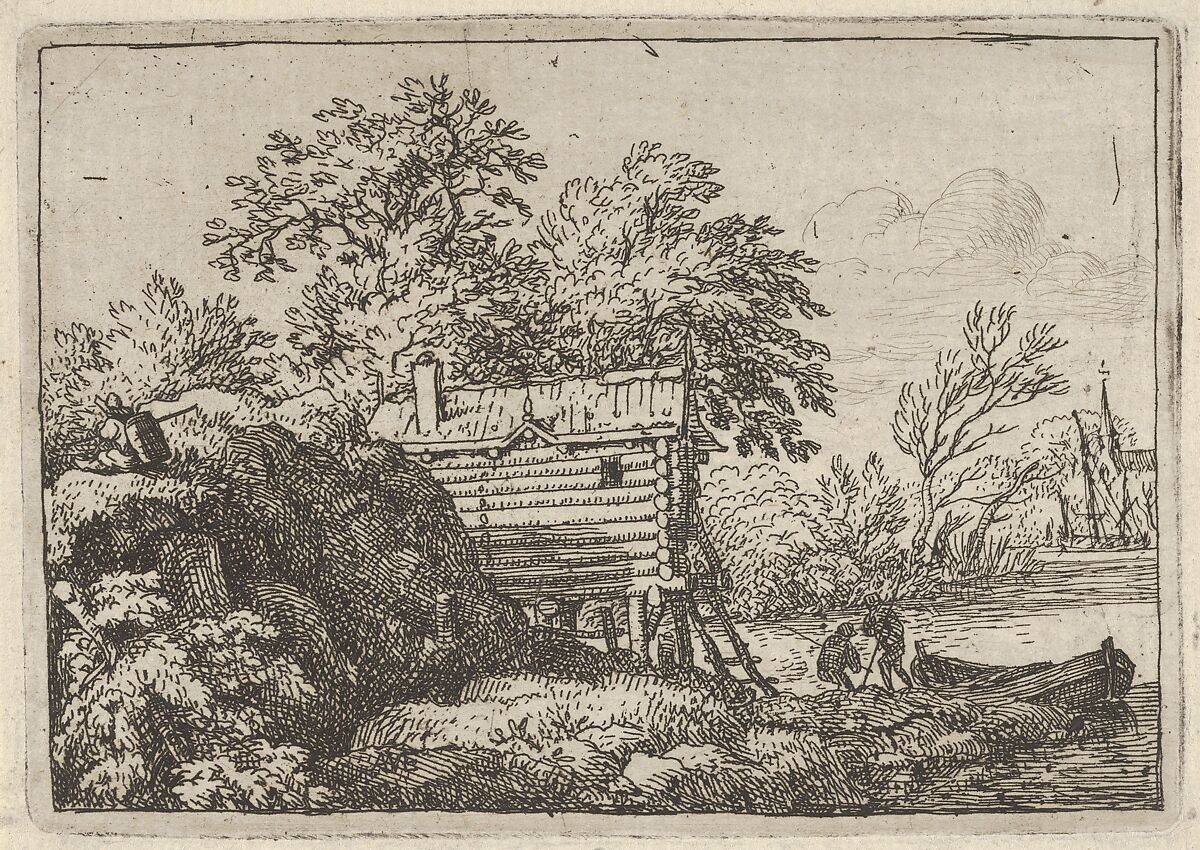 The Fisherman's Hut, Allart van Everdingen (Dutch, Alkmaar 1621–1675 Amsterdam), Engraving; first state three 