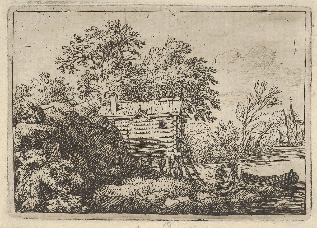 The Fisherman's Hut, Allart van Everdingen (Dutch, Alkmaar 1621–1675 Amsterdam), Engraving; first state of three 